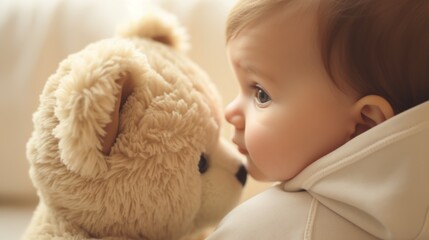 Baby Snuggles with Teddy Bear