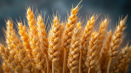 Fototapeta premium ripe wheat field landscape close up