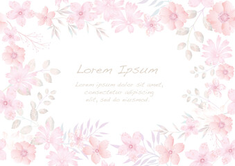 Vector Watercolor Seamless Floral Background Isolated On A White Background. Horizontally And Vertically Repeatable.
