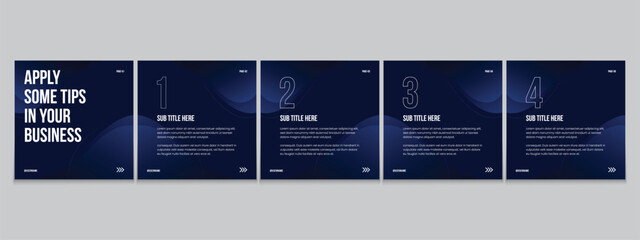 Set of LinkedIn carousel post, social media Instagram carousel post, modern and editable business carousel template design © Tarek Digital