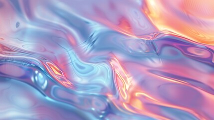 Obraz premium Serene Liquid Holography: Calming colors merge in fluid forms, creating a tranquil holographic display.
