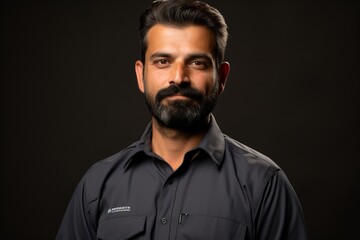 Obraz premium Headshot of a man in a black shirt
