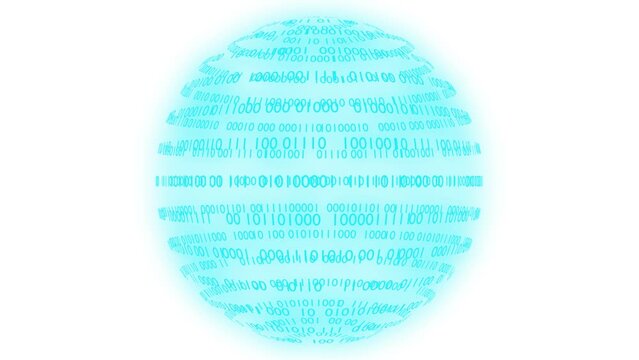 Filmato. Illustrazione 3D. Sfondo mondo digitale. Sequenza di zero e uno concetto di connessione globale tra persone, social network, e dispositivi informatici