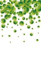 Vitamin Q10 round capsules scattered randomly.