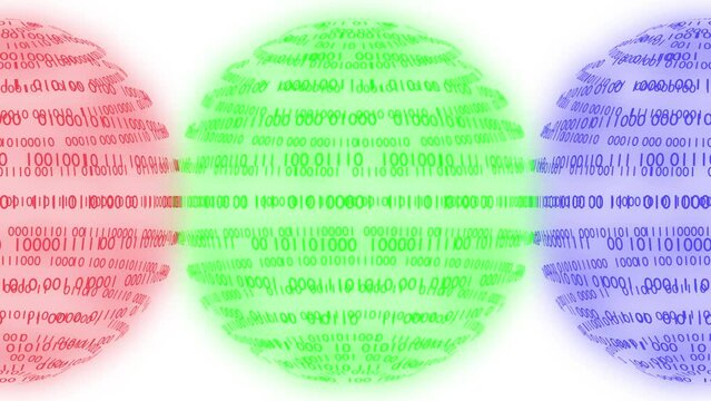 Filmato. Illustrazione 3D. Sfondo mondo digitale. Sequenza di zero e uno concetto di connessione globale tra persone, social network, e dispositivi informatici
