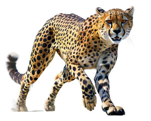 A cheetah s thrilling chase in the savannah on isolated with transparent concept