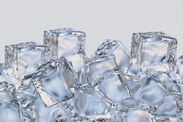 ice cubes. File contains two clipping path to the front and the back. generative ai.