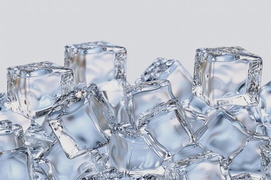 ice cubes. File contains two clipping path to the front and the back. generative ai.