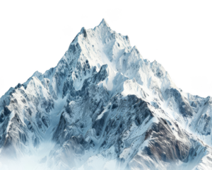 Mountain Snow capped peaks isolate on transparent background, png, cutout