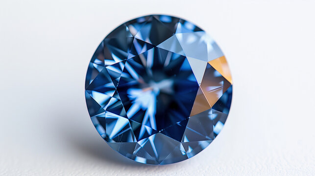 Gemstone,Shiny blue sapphire on white background, bright light shiny luxury blue sapphire on white background. A close-up of the king of gemstones, a large shiny  that shines brightly. For Jewelry. 