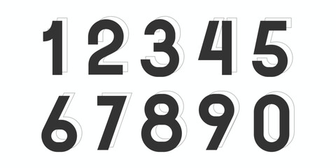 Vector creative color geometry shapes' numerals. font alphabet vector illustrations.