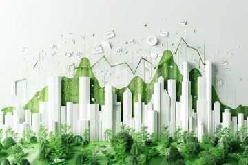 Investing in Tomorrow: The Financial Outlook for Green Energy,Renewable Wealth: Exploring Financial Markets in Energy Efficiency - obrazy, fototapety, plakaty