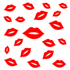 Vector seamless background. lips prints