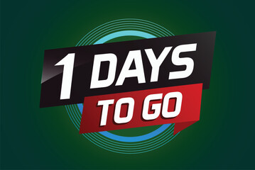 Obraz premium 1 day to go word concept vector illustration with ribbon and 3d style for use landing page, template, ui, web, mobile app, poster, banner, flyer, background, gift card, coupon