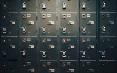 An empty hallway lined with metal lockers, echoing the themes of education and order in school settings