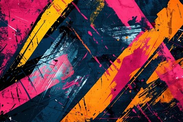 A dynamic abstract grunge design explodes with bright colors on a textured background, creating a bold and energetic look for sportswear.