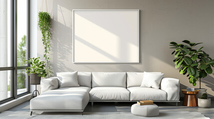  mock up of a modern white room