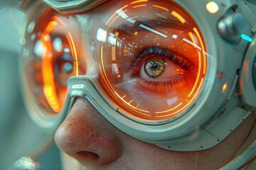 Groundbreaking Pharmaceutical Innovations Revolutionizing Ocular Hypertension Treatment in Retro Futuristic Setting