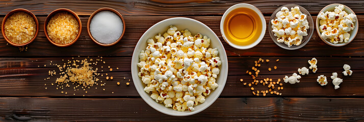 DIY Homemade KK Kettle Corn Recipe - Easy-to-Follow Visual Guide for Crisp, Sweet-Salty Popcorn - obrazy, fototapety, plakaty