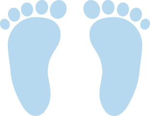 Obraz premium Baby boy foot print icon on isolated white background.