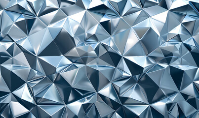 Glossy metallic geometric triangle patterns for background, Generative AI 