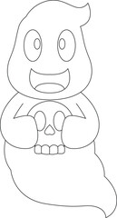 Ghost Halloween Skull Vector Graphic Art Illustration