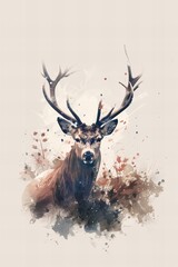 Minimalist deer illustrations for contemporary decor. Clean lines, modern aesthetic, perfect for stylish spaces.