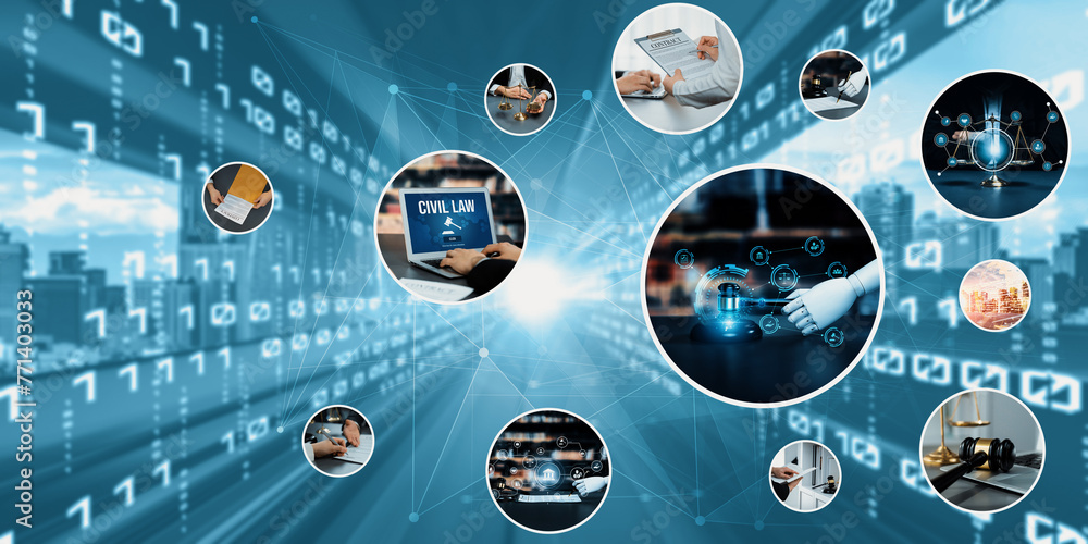 Poster ai rules and law concept enforce to control ai artificial intelligence social responsibility and ens
