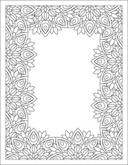 Beautiful Zentangle Doodle Floral Borders set for print on product or adult coloring book, coloring page. Vector illustration. Seamless background in vector with doodles, flowers, and paisley.