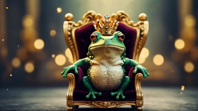 Beautiful frog on the throne concept
