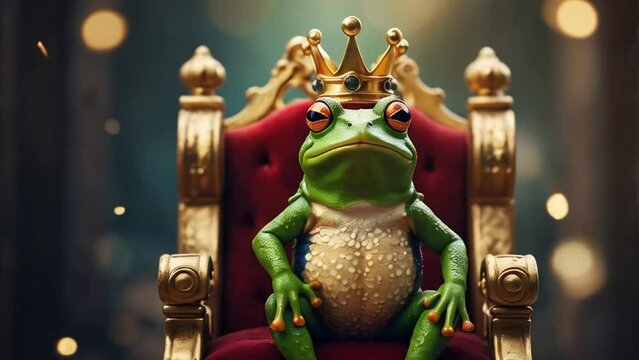 Beautiful frog on the throne concept
