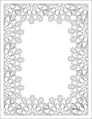 Beautiful Zentangle Doodle Floral Borders set for print on product or adult coloring book, coloring page. Vector illustration. Seamless background in vector with doodles, flowers, and paisley.