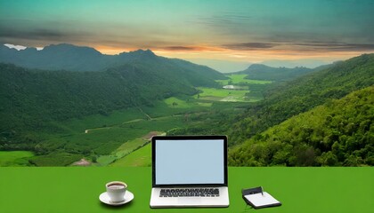 laptop on the grass