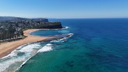 Aerial view of the ocean in Sydney, Australia 