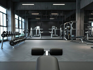 Personal training sessions in a gym, 3D render, suited for every age, space for text