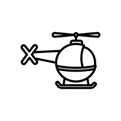 helicopter icon vector in line style