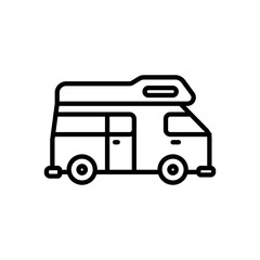 camping car icon vector in line style