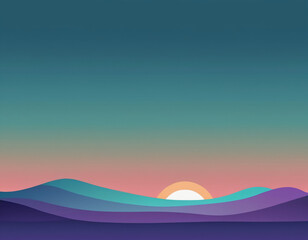 gradient colorful sunset digital art