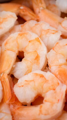 Fresh pink shrimp in plat