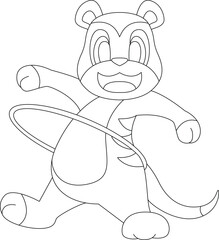 Meerkat Fitness Gymnastics Sports Animal Vector Graphic Art Illustration