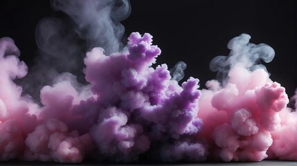 Lavender purple to blush pink color gradient texture surface of cloudy puffs of smoke backdrop background dramatic lighting from Generative AI