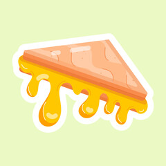 Modern Flat Stickers Depicting Toastie 

