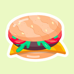 Modern Flat Stickers Depicting Toastie 

