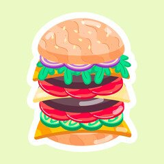 Handy Flat Stickers Depicting Junk Food
