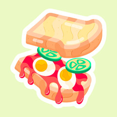 Flat Style Sandwiches Stickers 
