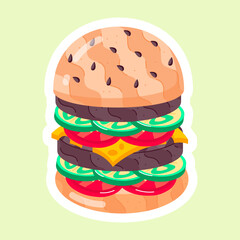 Flat Style Sandwiches Stickers 