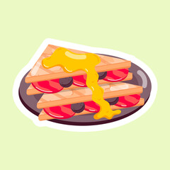 Flat Style Sandwiches Stickers 