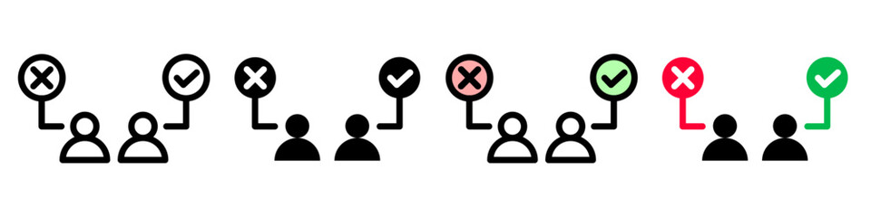 Vector Set Featuring Decision Arrows with Three-Way Opportunity Symbols for Traffic and Pathway Directions