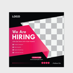 We are hiring job vacancy social media post or Social Media Square Banner design template