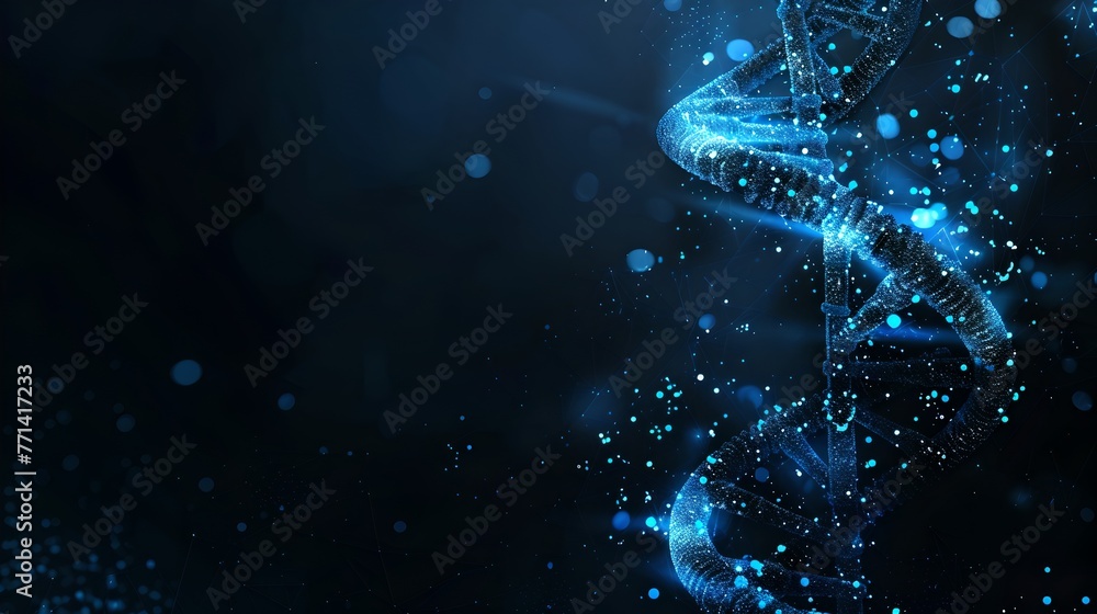 Poster dynamic digital human form constructed of particles. futuristic network technology design. abstract 